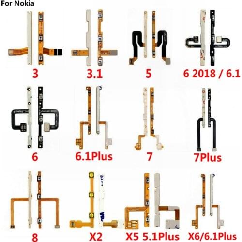 New Power On / Off Button Volume Button Mute Switch Flex Cable For Nokia X6 X5 8 7 6 5 3 3.1 Plus 3.1+ 2 XL X2 / 7 Plus