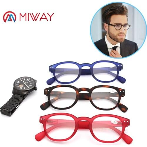 MIWAY 2021 Trend New Color Reading Glasses Retro Europe Style Quality Men Women Eye Glasses With Flex Lesebrillen