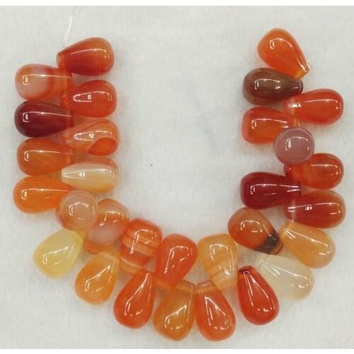 Wholesale 30pcs/lot 11X16mm high quality natural red onyx stone drop shape beads For Jewelry Making DIY Necklace Bracelet free