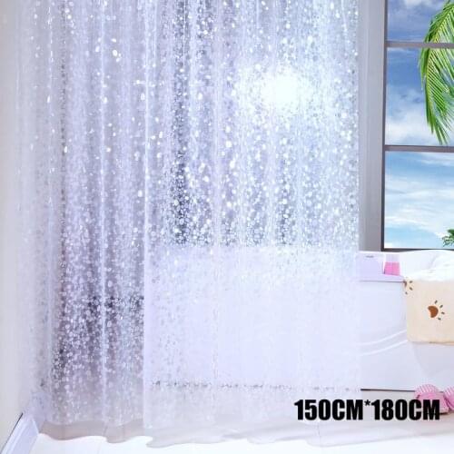 Semi-Transparent Waterproof Shower Curtain Cobblestone Pattern Shower Curtains for Bathroom E2S