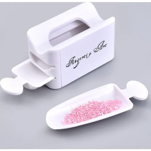 Nail Art Powder Recycling Tool Portable Container White Double Layer French Powder Storage Box Nail Manicure Powder Recovery