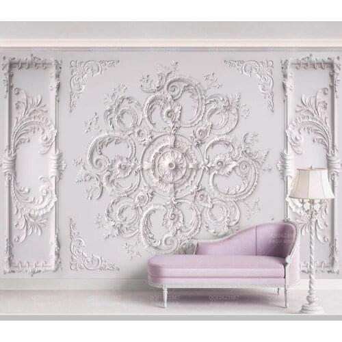 Papel de parede 3d relief European style pattern plaster line carved wallpaper,living room bedroom wall papers home decor mural