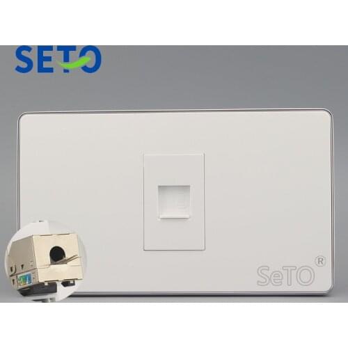 SeTo 120 Type Gigabit Shield RJ45 Cat6 Network Outlet Wall Plate Socket Keystone Faceplate