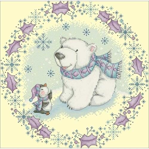 Polar bear and penguin patterns Counted Cross Stitch 11CT 14CT DIY Chinese Cross Stitch Kits Embroidery Needlework Sets