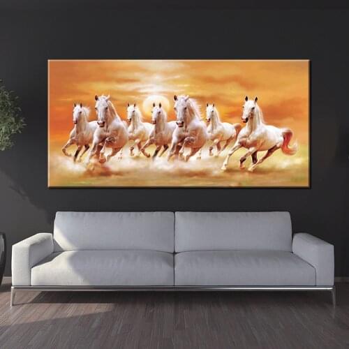 Modern Canvas Painting Running Horse Print Animal Poster Wall Art Painting Pictures for Living Room Home Office Decor