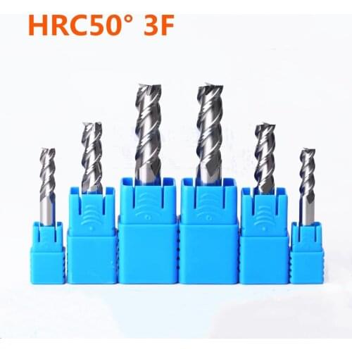 50 degree high precision aluminum alloy special tungsten steel milling cutter 3 slot CNC aluminum end mill carbide coated tool