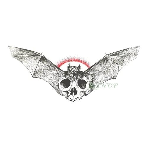 Waterproof Temporary Tattoo Sticker Halloween skull head bat tatto stickers flash tatoo fake tattoos for men girl women kids