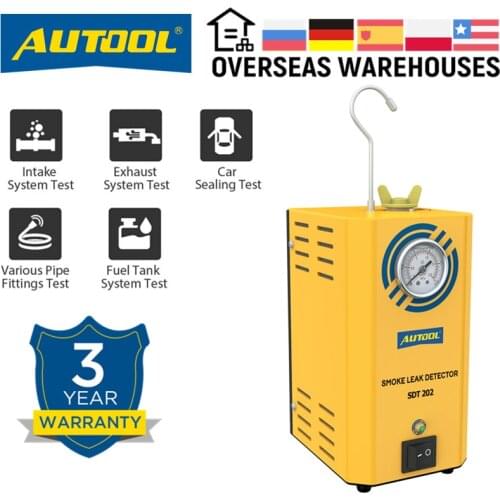 AUTOOL SDT202 Universal Car Smoke Leak Detector Evap Vacuum Smoke Diagnostic Tester Leak Locator Gas Analyzers For Automotive
