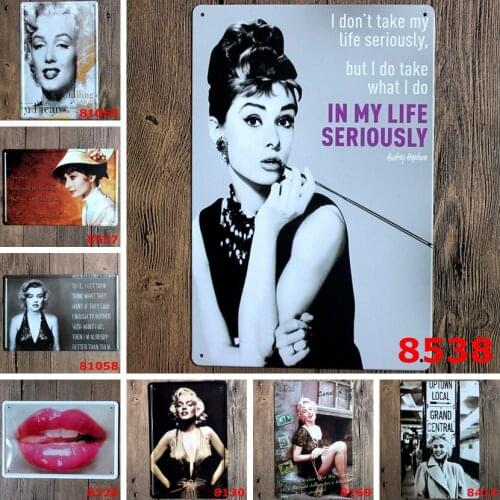 Vintage Sexy Lady Metal Plates Bar Pub Metal tin sign Wall art craft painting Bar Pub Home metal Poster Plaques