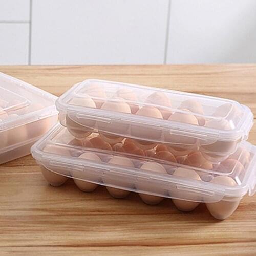 Egg Storage Box Holder Container Kitchen Egg Rack And Shelf Fridge Egg Tray Holder Container With Lid For Household Kitchen Tool