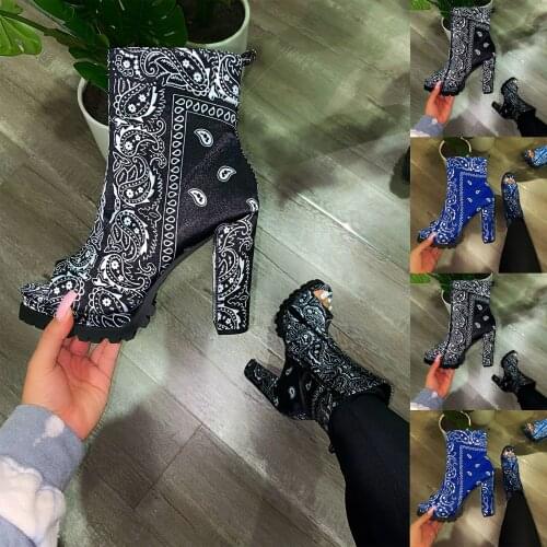 Botas mujer invierno 2021 Woman winter Lady Boots Ladies Thick High Heel Peep Toe Boots Zipper Ankle Boots Single Shoes 37-42