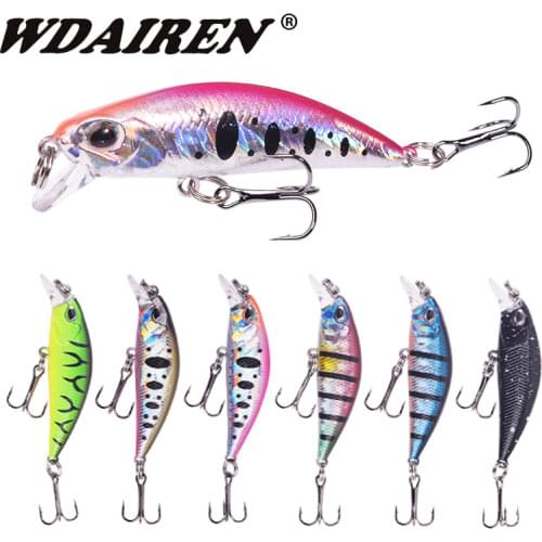 1PCS 52mm 4.2g Minnow Stream Fishing Lures Mini Trout Baits Small Whopper Vibrating Light Sinking Micro Fish Japan Winter Bait