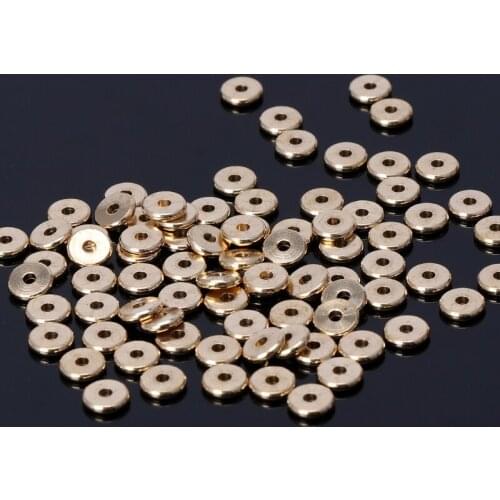 100Pcs Metal Smooth Flat Spacer Disc Heishi Rondelle Beads Diy Jewelry Findings