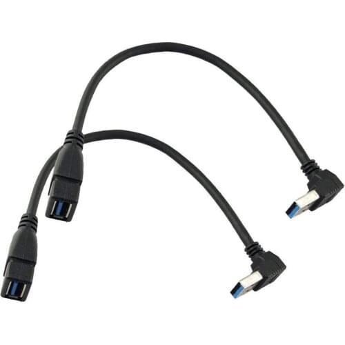 2Pcs/lot SuperSpeed USB 3.0 Angle Male to Female Extension Cable - Up Angle