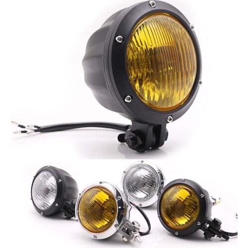 55W/60W Motorcycle Headlight Halogen Bulb Universal Front Headlamp Fog Light for Harley Sportster Cafe Racer Bobber Bike Cruiser