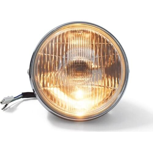 6.9 inch Universal Retro Motorcycle Custom Headlight Black Color Iron Shell Front Light