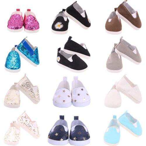 7Cm Doll Shoes Printed-flower Shoes For 18 Inch American&43Cm Baby New Born Doll Child Birthday Gift For Our Generation
