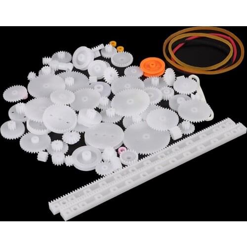 75PCS/set New Plastic Gear Rack Pulley Belt Worm Gear Single-and Double-Gear Teeth for Toy Car DIY Kits