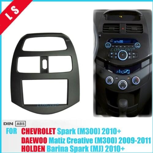 Double 2 Din Fascia for CHEVROLET Spark M300 Radio Frame GPS DVD Stereo CD Panel Dash Mount Installation Trim Kit , 2din