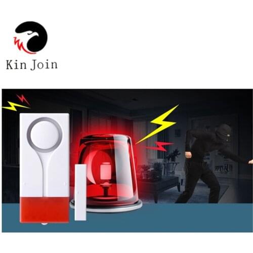 KINJOIN Home Security Red Flash With Sound Window Door Magnet Sensor Detector Wireless Alarm System+Remote Controller