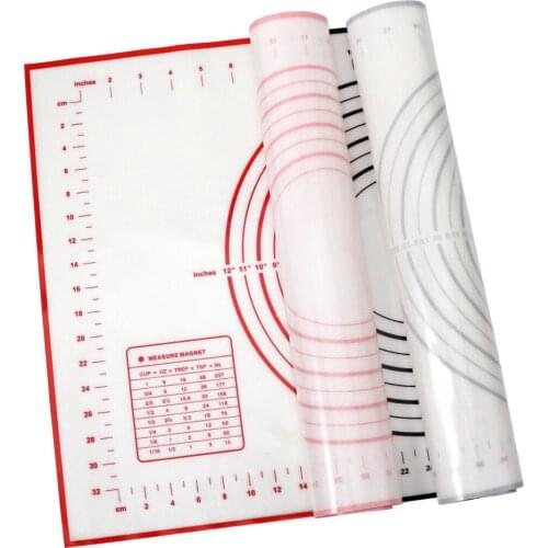 Kneading Dough Mat Silicone Pastry Pad Non-Stick Surface Rolling Cake Pizza Baking Mat with Scale Kitchen Cooking Gadgets