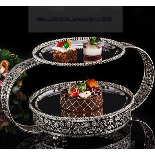 Creative European large double-decker snack wedding dessert set paper cup cake tray baking West Point