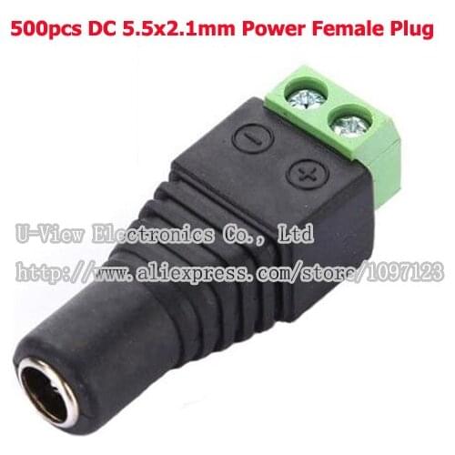 NCHTEK DC 5.5x2.1mm Power Female Plug Connector For CCTV 3528 & 5050 LED Strip/Free DHL/EMS/Fedex Shipping/500PCS