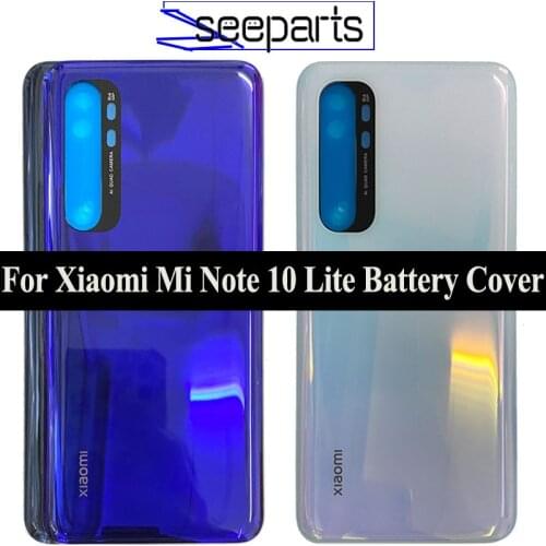 New For Xiaomi Mi Note 10 Lite Battery Cover Rear Glass Door Housing M2002F4LG For Xiaomi Mi note10 lite Back Battery Cover