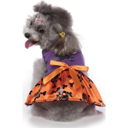 Dog Dress Pet Dog Puppy Bowknot Dress Small Dog Cat Skirt Princess Dress Halloween Clothes Apparel For Puppy Dog