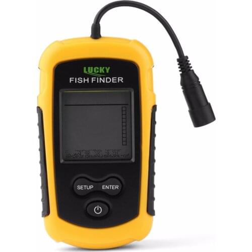 Portable Fish Finder Sonar Sounder Alarm Transducer Fishfinder 0.7-100m Fishing Echo Sounder with Battery with English Display