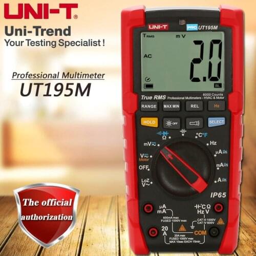 UNI-T UT195M Industrial True RMS Digital Multimeter Flashlight / Temperature Measurement / LoZ Measurement