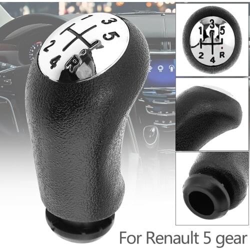 5 Speed Plastic Chrome Car Manual Gear Shift Handball Knob Fit for Renault CLIO MK3 3 III Megane MK2 Scenic MK2 / 5 Gear Models