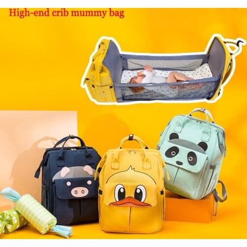 Cartoon Baby Stroller Backpack Large Capacity Mother Diaper Bag Multifunctional Storage Waterproof Nursing Bag MaternityBackpack