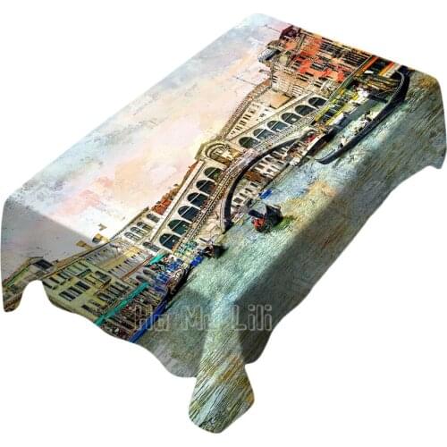Milan Cathedral Italian Landmark Landscape Table Cloth, Indoor And Outdoor Art Deco