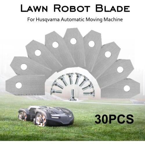 Lawn Mower Replacement Blade For Husqvama Stainless Steel Silver / Gold 30 Pcs Titanium Electroplating Lawn Robot Blade