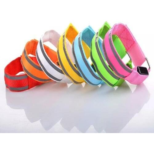 LED Riding Running Armband Arm Ring Luminous Double Reflective Strip Wrist Belt