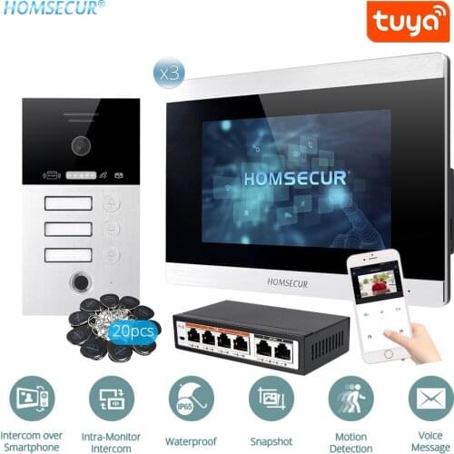 HOMSECUR 7" Hands-free WLAN IP Video Door Entry Security Intercom Electric Lock Supported BC131IP-3S+BM715IP-S