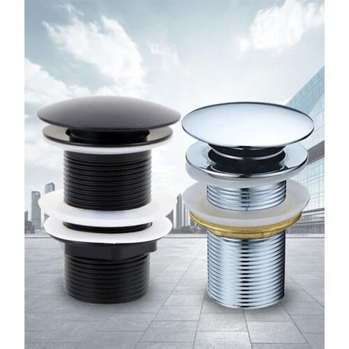 For Bathroom Basin Drain Push Down Pop-Up Kitchen Sink Top Stopper Strainer Brass Sewage Plug Use To Bathtub/Washbasin