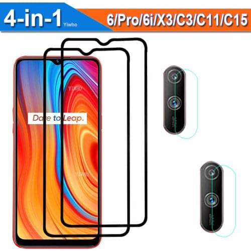 4in1 Camera Len Glass for Realme C3 Screen Protector for Oppo Realme C11 C15 Tempered Glass On Realmi 6 Pro 6i V5 X3 6Pro Film