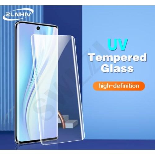 ZLNHIV UV tempered glass for Honor 30 50 V40 Pro Plus lite phone screen protector protective film on the glass