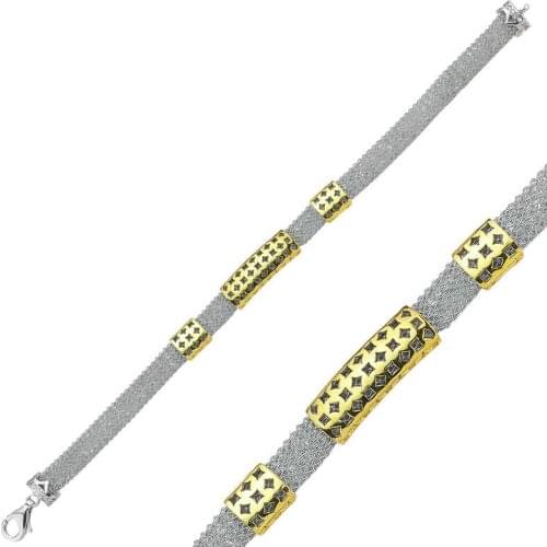 Silver Gemstone Fishnet Lady Bracelet