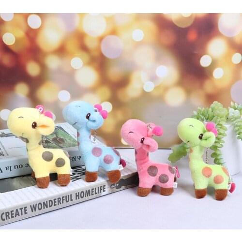 1Pc 12cm Unisex Cute Gift Plush Giraffe Soft Toy Animal Christmas Birthday Gifts Happy Colorful Gifts 4 colors
