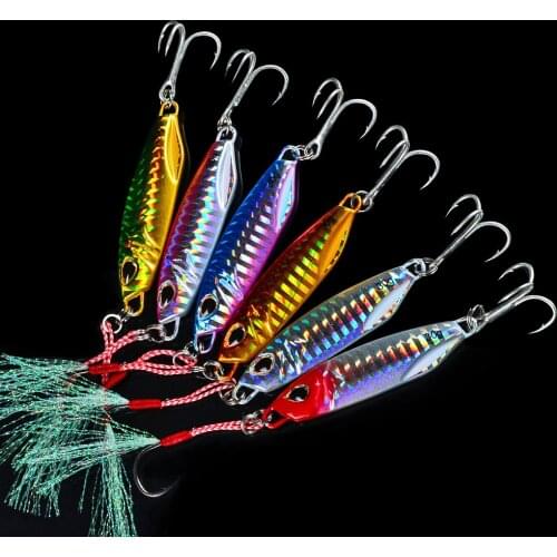 1PC 10G-15G-20G-30G-40G-50G Metal Jig Fishing Bait Slow Jig Lead Fish Fishing Lure Artificial Hard Winter Ice Jigging Lure Hooks