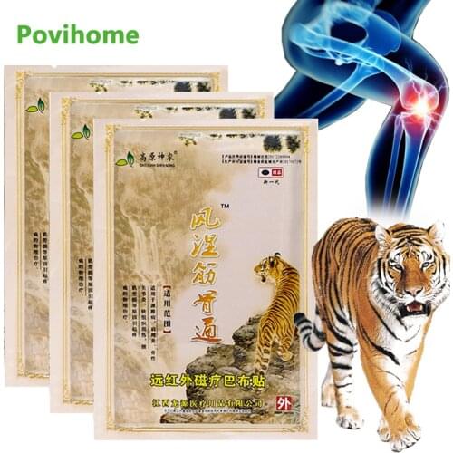 8pcs/bag Tiger Balm Plaster Analgesic Sticker Chinese Herbal Arthritis Patch For Back Cervical Knee Joints Muscle Pain Relief
