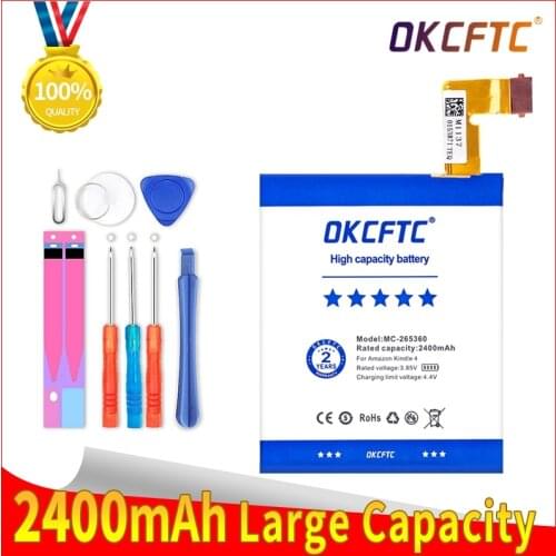OKCFTC 2400mAh Battery For Amazon Kindle 4 5 6 D01100 515-1058-01 MC-265360 S2011-001-S Battery With Tools