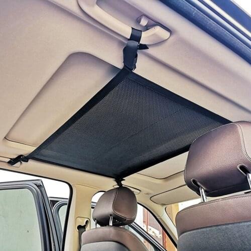 Car Ceiling Storage Net High Quality Pocket-Universal Car Roof Interior Cargo Net Bag With Zipper,Car Trunk Storage