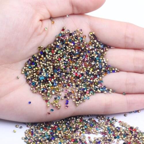 Shiny Glass Rhinestones Many Colors ss6-ss10 1.9-2.8mm Mini Pointback Stones Loose Strass Bead DIY Nail Art Decoration