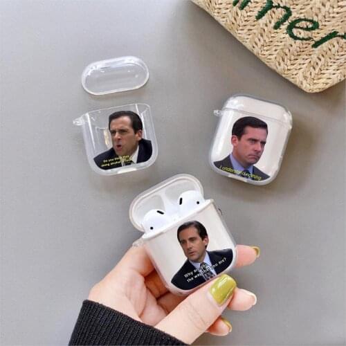Michael Scott The Office Funny Humor 5 Case For Airpods 2 1 Cases For Air pod Pro Clear Cute Soft TPU Case Fundas Coque
