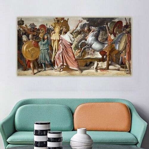 Citon Ingres《Romulus' Victory Over Acron》Canvas Art Oil Painting Artwork Poster Picture Background Wall Decor Home Decoration