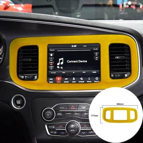 For Dodge Charger 2016-2021 Alcantara Suede Wrap Car Central Control Navigation Panel Strip Cover Trim Sticker Car-Styling